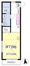 コンフォート東府中 ワンルームの間取図画像