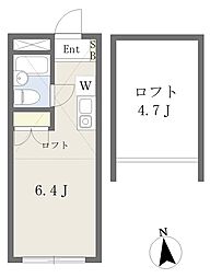 レジデンス拾番館 ワンルームの間取図画像