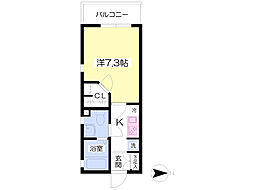プレイアデ仙川 1Kの間取図画像