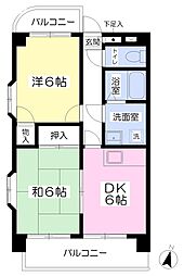 トレス・プラタ喜多見 2DKの間取図画像