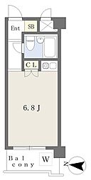 セザールプラザ府中 ワンルームの間取図画像