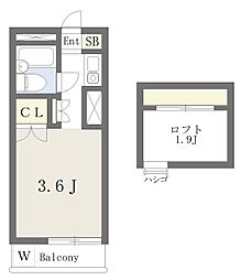ロフト武蔵台 ワンルームの間取図画像