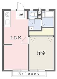 ハイツ飯島A 1LDKの間取図画像