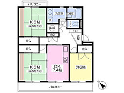 コンフォート屋形A 3DKの間取図画像