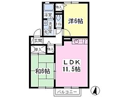 ソシアA 2LDKの間取図画像