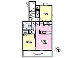 サン・ルナ・エトワールMSB 2LDKの間取図画像