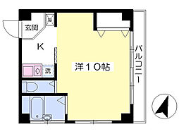 コーポヤマワ ワンルームの間取図画像