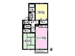 プレミールIto 2DKの間取図画像