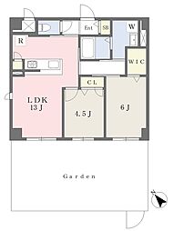 DOビル豊砂 2LDKの間取図画像
