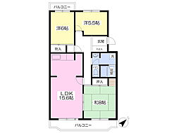 小川ハイツ 3LDKの間取図画像