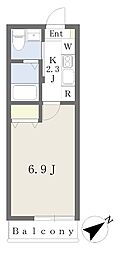 幕張駅前新築アパート 1Kの間取図画像