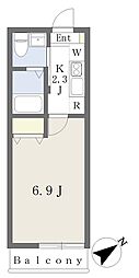 Lino幕張 1Kの間取図画像