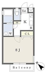 アフェット幕張6 1Kの間取図画像