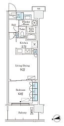 スカイグランデ津田沼 1LDKの間取図画像