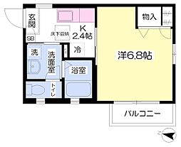 ファインクラ 1Kの間取図画像