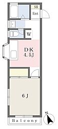 イースト千城 1DKの間取図画像