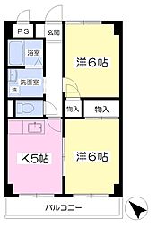 ヤマニビル 2Kの間取図画像