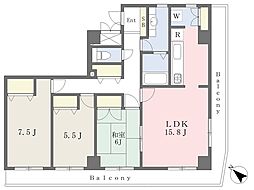 白鳥マンション 3LDKの間取図画像