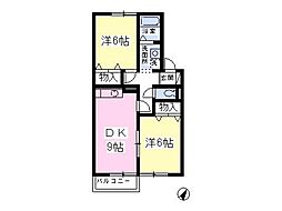 カサベルデ 2DKの間取図画像