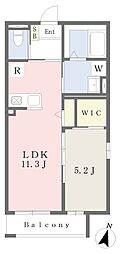 アンビシャス四街道 1LDKの間取図画像