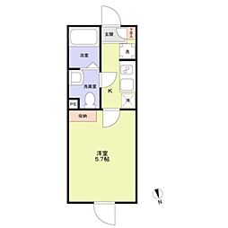 Kei-ei Residence稲毛 1Kの間取図画像