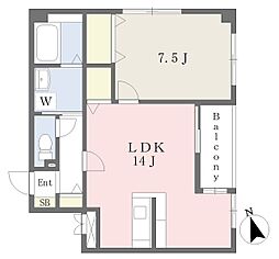 東船橋グリーンハイツ2 1LDKの間取図画像