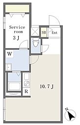 CasaSEVEN ワンルームの間取図画像