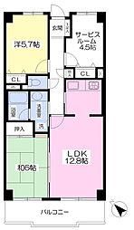 プリオール市川 2SLDKの間取図画像
