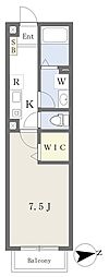 コンフォーティア船橋 1Kの間取図画像