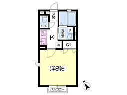 LE-CIEL 1Kの間取図画像