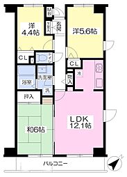 ベルヴェデーレ 3LDKの間取図画像