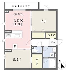 ブルーム悠和 2LDKの間取図画像
