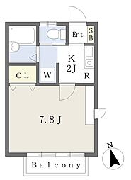 ハイツレガート 1Kの間取図画像