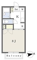 スターハイツ 1Kの間取図画像