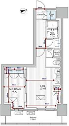 パークアクシス市川 1LDKの間取図画像