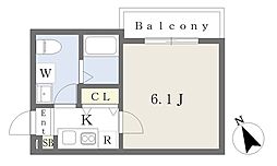 Foster津田沼 1Kの間取図画像