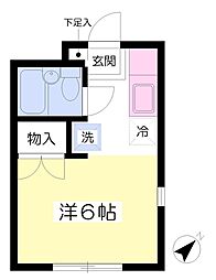 カーサ山手 ワンルームの間取図画像