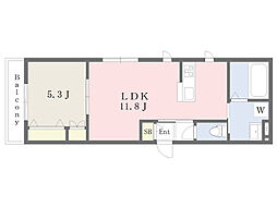 I.S.VILLAEAST 1LDKの間取図画像