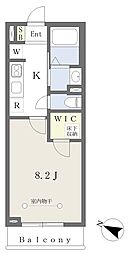 グラシア 1Kの間取図画像