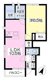 シャインフロント五井東 1LDKの間取図画像