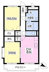 グラン・シャリオ 2DKの間取図画像
