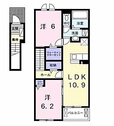 アルカディアI 2LDKの間取図画像