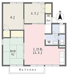 タウン・ハピネスB 3LDKの間取図画像