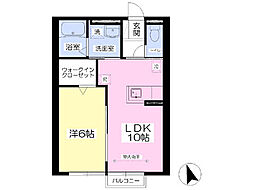 フィールドコーポ1 1LDKの間取図画像