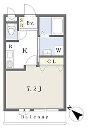 シャインフロント五井駅前 1Kの間取図画像