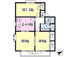 光ハイツ 3DKの間取図画像