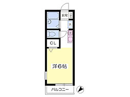 セジュール・Ｍ 1階ワンルームの間取り
