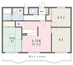 ドリーム八柱 3LDKの間取図画像