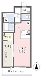 カーサリッツ平和台 1LDKの間取図画像
