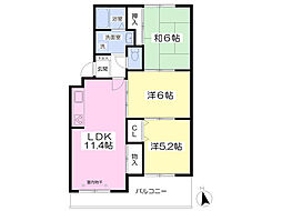 ジュネス南流山A 3LDKの間取図画像
